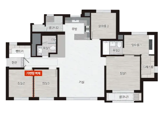 전용면적 84a타입 평면도